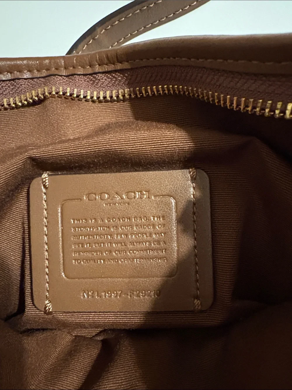Coach Signature coated Canvas File Crossbody Bag purse tan brown excellent